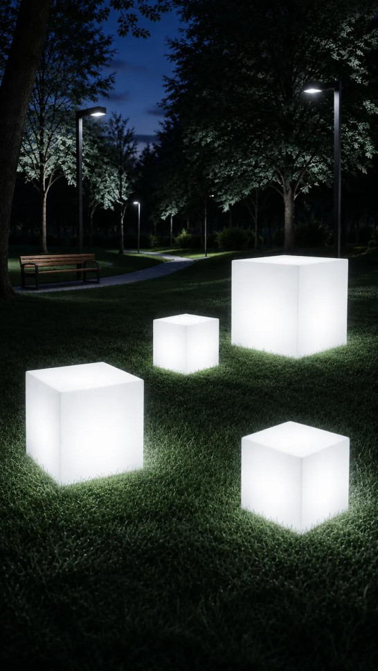 Свет. Куб "Cube" H 40см стандартный белый