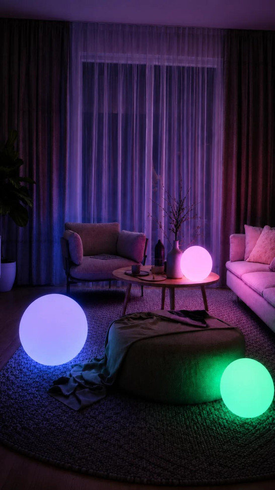 Свет. Шар "Moonlight" D 60см интерьерный ( с подставкой) RGB