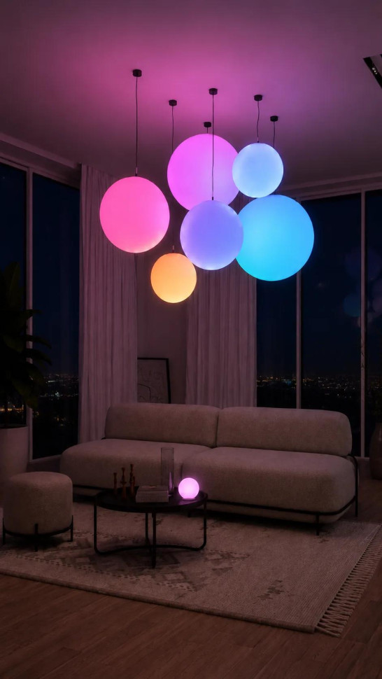 Свет. Шар "Moonlight" D 120см подвесной RGB